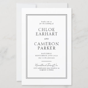 BUDGET Formal Classic Black Square Border Wedding