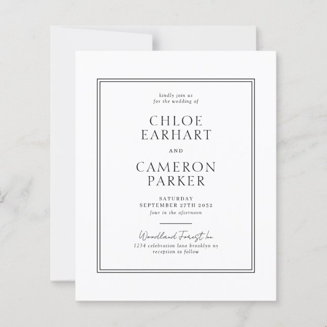 BUDGET Formal Classic Black Square Border Wedding (Front)