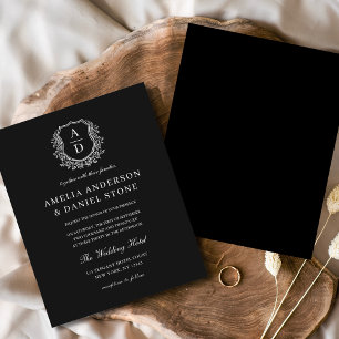 Budget Formal Floral Crest Monogram Wedding  Flyer