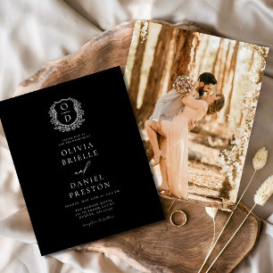 Budget Formal Floral Crest Monogram Wedding  Flyer