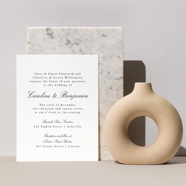 Budget Formal Script Elegant Wedding Invitation (Creator Uploaded)