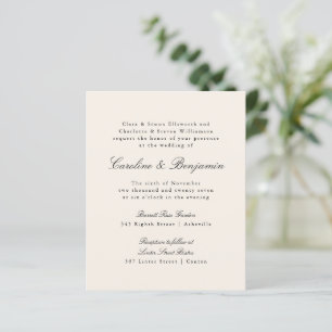 Budget Formal Script Ivory Wedding Invitation