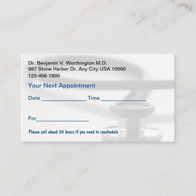 Budget Friendly Bulk Medical Appointment Cards (Front)