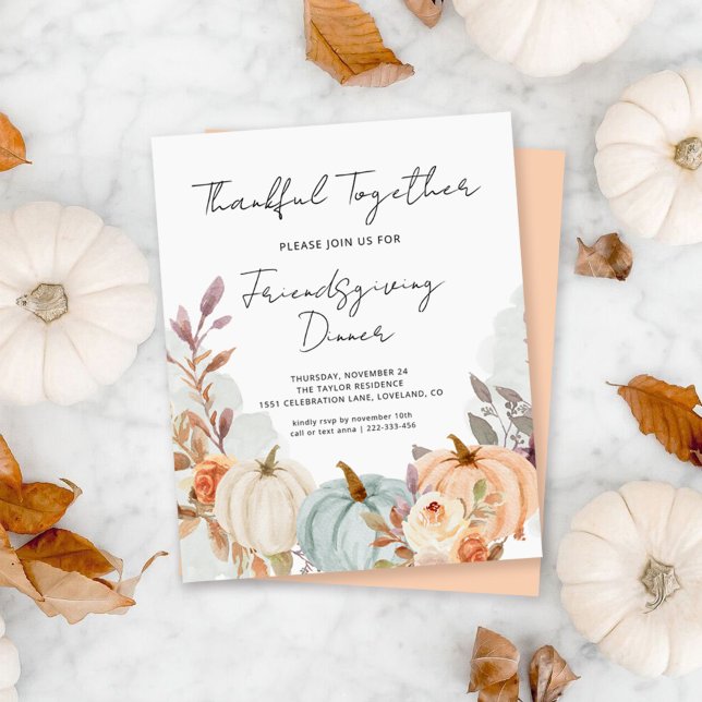 Budget Friendsgiving Dinner Pumpkin Invitation (Creator Uploaded)