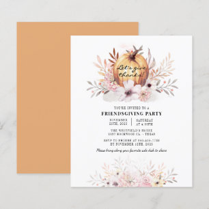 Budget Friendsgiving Pumpkin Botanical Invitation