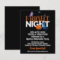 Budget Fright Night Halloween Party Black Invite