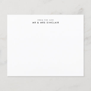 Budget From the New Mr and Mrs Couple Note Card