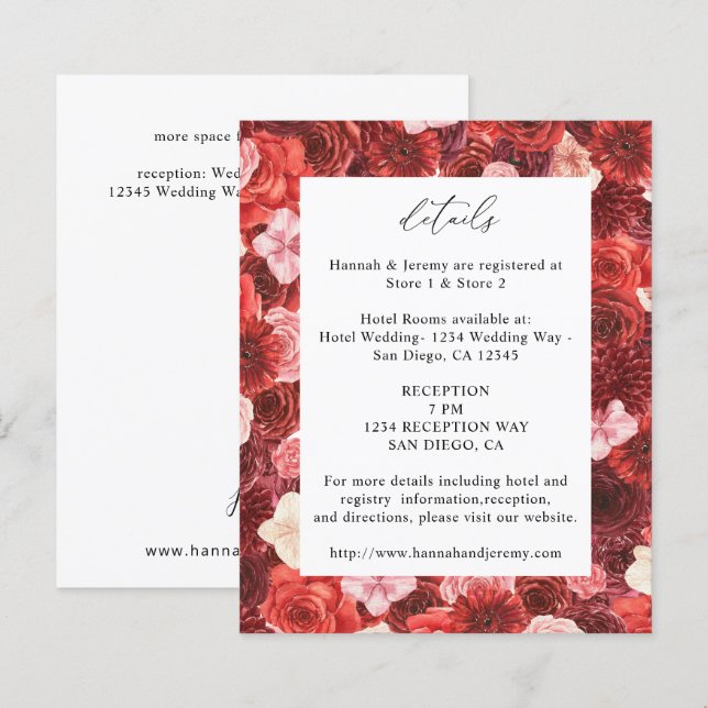 Budget Full Red Floral Details - White 3 (Front/Back)