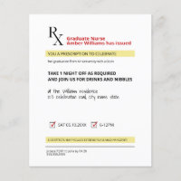 Budget Fun Novelty Prescription Nurse Grad Invite