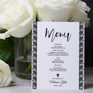 Budget Funeral Black and White Menu Card