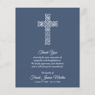 Budget Funeral Celebration of Life Blue Thank You Flyer