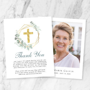 Budget Funeral Cross Eucalyptus Photo Thank You