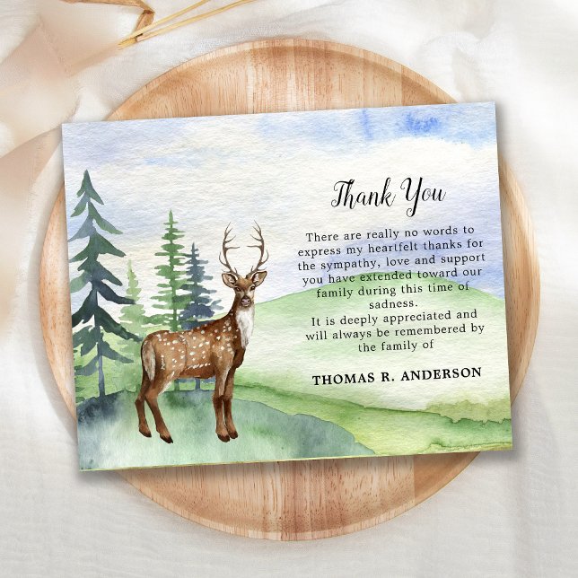 Budget Funeral Deer Woodland Sympathy Thank You (Creator Uploaded)