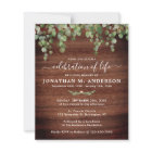 Budget Funeral Greenery Celebration Of Life Invite