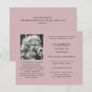 BUDGET Funeral Memorial INVITE Celebration of Life