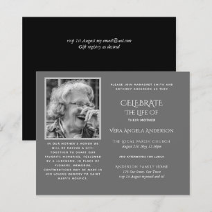BUDGET Funeral Memorial INVITE Celebration of Life