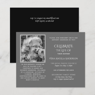BUDGET Funeral Memorial INVITE Celebration of Life