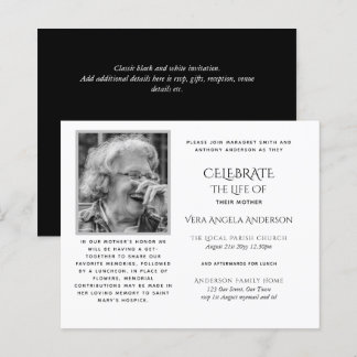 BUDGET Funeral Memorial INVITE Celebration of Life