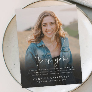 Budget Funeral Memorial Photo Thank You Card