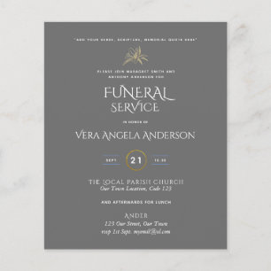 BUDGET Funeral Service Invite With Verse