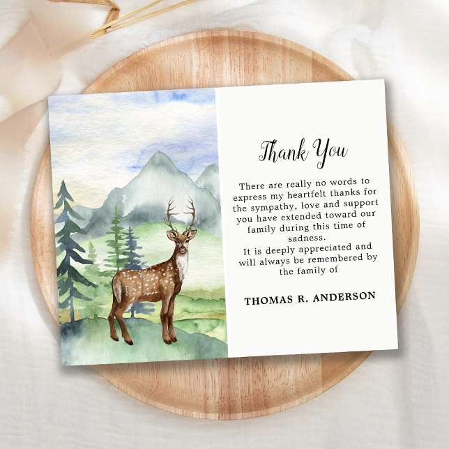 Budget Funeral Sympathy Thank You Woodland Deer  (Creator Uploaded)