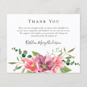 BUDGET Funeral Thank You Card   Flowers