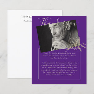 BUDGET Funeral Thank You Photo Purple Lilly