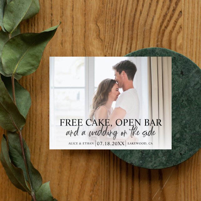 Budget Funny Brush Script Save The Date Photo Anno Announcement Postcard (Creator Uploaded)