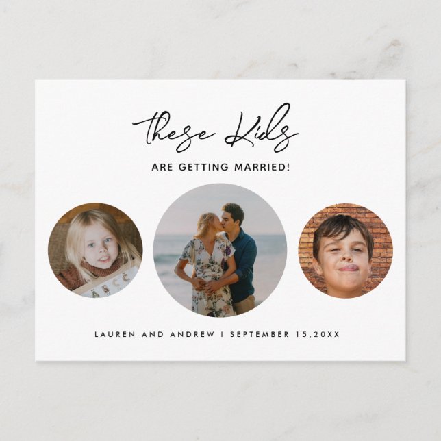 Budget Funny Kids Photo Wedding Save The Date Announcement Postcard (Front)