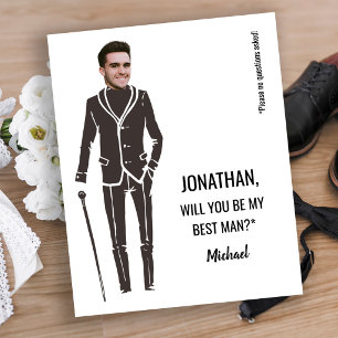 Budget funny photo best man proposal card