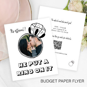 Budget funny photo QR CODE engagement announcement Flyer