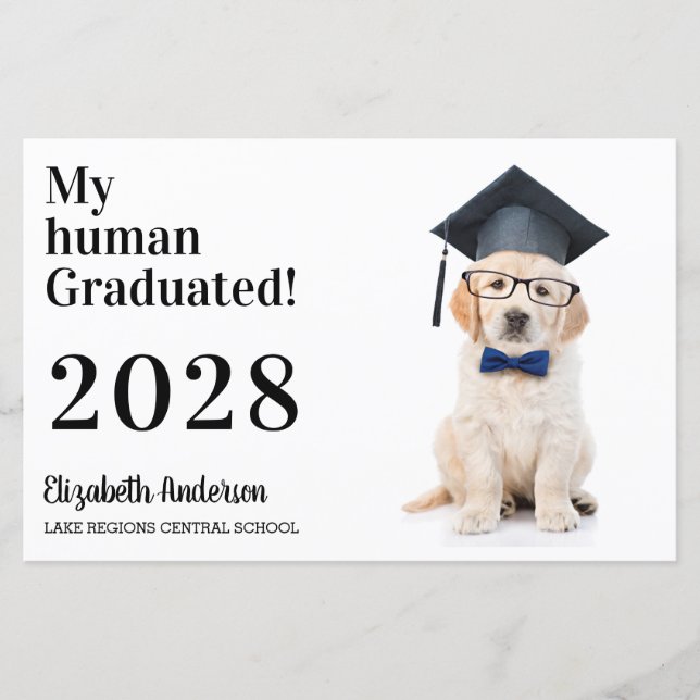 Budget Funny Puppy Graduate Graduation Invitation (Front)