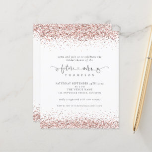 Budget Future Mrs Rose Gold Glitter Bridal Shower