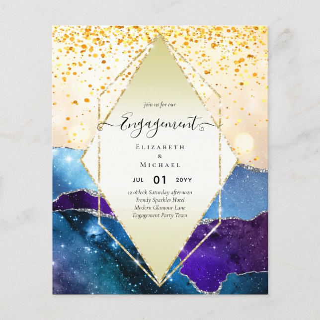 BUDGET Galaxy Agate Gold ENGAGEMENT Modern Flyer (Front)