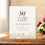 Budget Garden Floral 30th Birthday Invitation Flyer<br><div class="desc">Celebrate in style with a garden floral calligraphy 30th birthday invitation, perfect for a milestone event. Featuring vibrant floral designs and elegant calligraphy, this invitation sets a whimsical yet sophisticated tone for your celebration. The lush garden theme blends natural beauty with graceful typography, creating a timeless and inviting look. Ideal...</div>