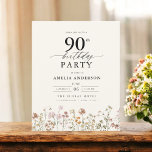 Budget Garden Floral 90th Birthday Invitation<br><div class="desc">Celebrate in style with a garden floral calligraphy 90th birthday invitation, perfect for a milestone event. Featuring vibrant floral designs and elegant calligraphy, this invitation sets a whimsical yet sophisticated tone for your celebration. The lush garden theme blends natural beauty with graceful typography, creating a timeless and inviting look. Ideal...</div>