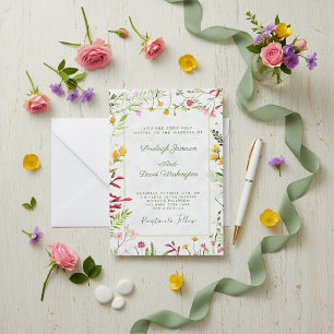 Budget Garden floral wedding invitation