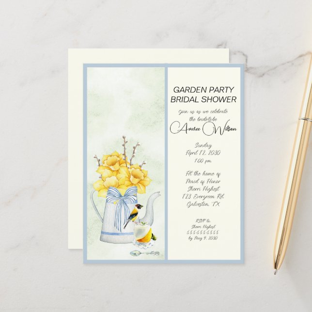 BUDGET Garden Party Bridal Shower (Front/Back In Situ)