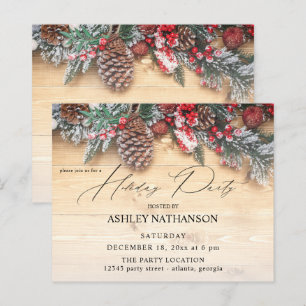Budget Garland & Berries Rustic Holiday Party