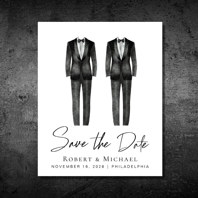 Budget Gay Wedding Tuxedo Save The Date (Creator Uploaded)