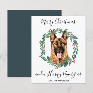 Budget German Shepherd Dog Merry Christmas Card