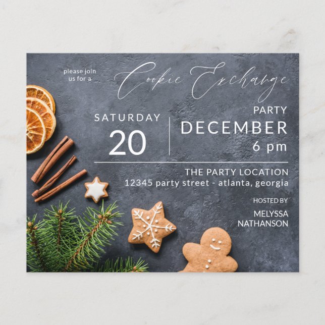 Budget Gingerbread  & Orange Cookie Exchange Flyer (Front)