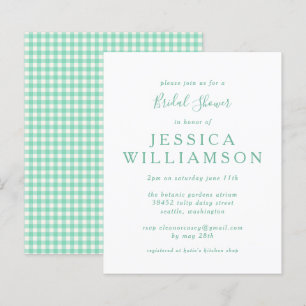 Budget Gingham Plaid in Mint Green Bridal Shower