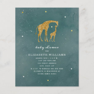 Budget Giraffe Stars Baby Shower Invitation