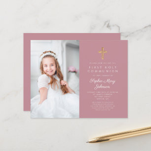 Budget Girl Pink Cross Photo First Communion