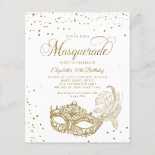BUDGET Glam White Gold Photo Masquerade Birthday