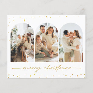 Budget Glitter Arch Christmas Photo Greeting Card