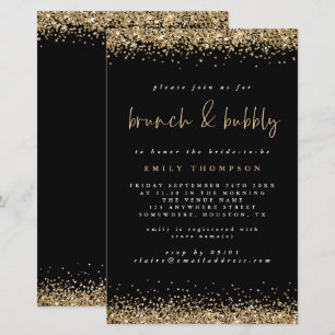 Budget Glitter Brunch Bubbly Bridal Shower Black