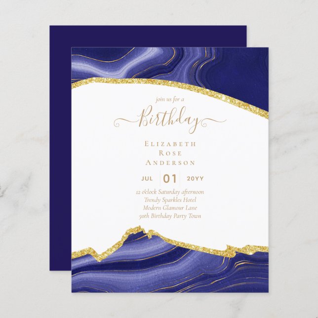 BUDGET Glitter Glam Agate Pretty Girly Any Age (Front/Back)