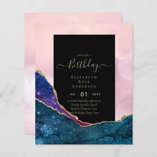 BUDGET Glitter Glam Foil Pretty Girly Any Age (Front/Back)